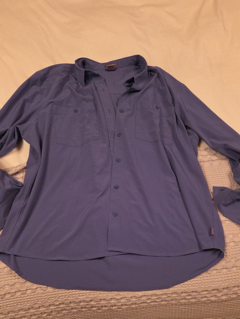 Blue Button-Up Shirt - Casual Long Sleeve